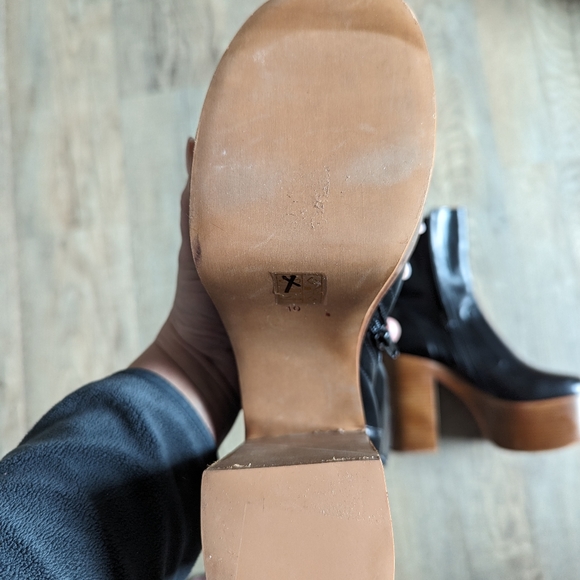 Free People x Jeffrey Campbell Black Mexique Mid Calf Brown Platform Heel Boots - Picture 6 of 8